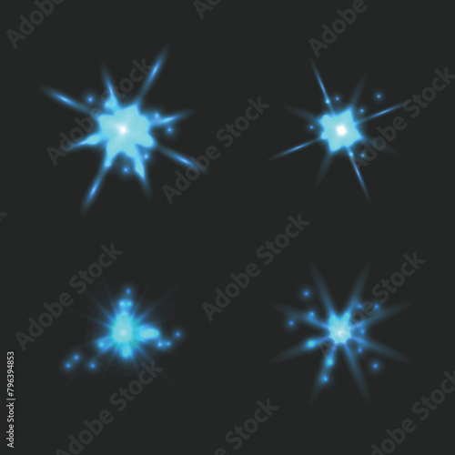 Realistic Burst of Light Isolated on Dark Background