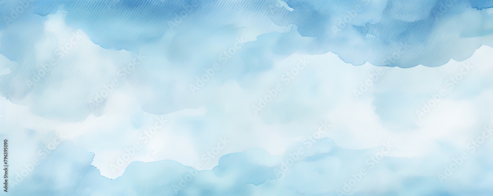 Sky Blue watercolor background texture soft abstract illustration blank empty with copy space
