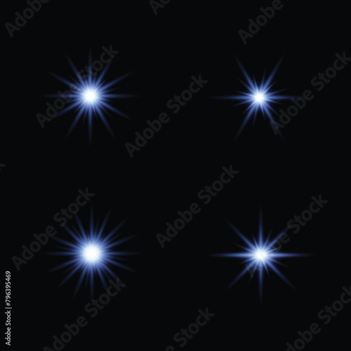 Realistic Burst of Light Isolated on Dark Background
