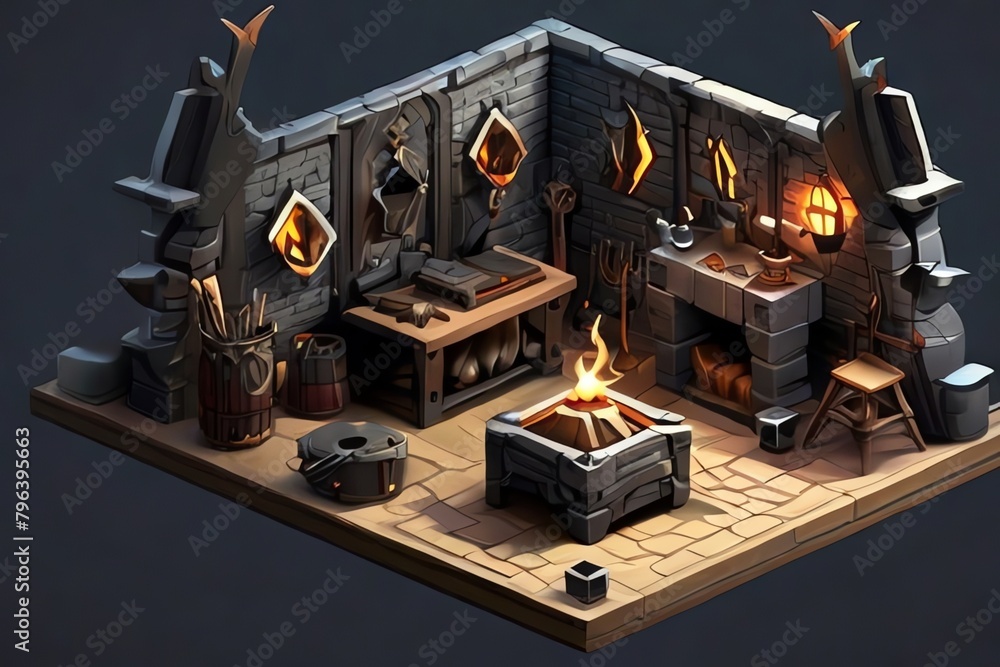 Generative AI. Isometric Blacksmithing or Making War Weapons
Generative AI. Isometric Blacksmithing or Making War Weapons