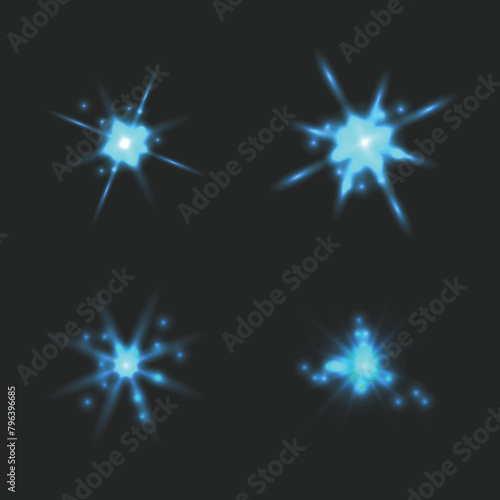 Realistic Burst of Light Isolated on Dark Background