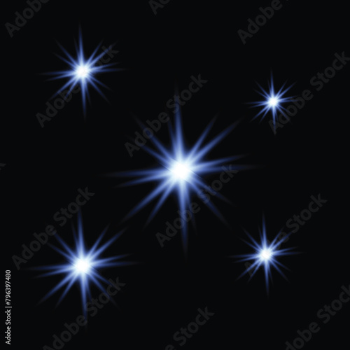 Realistic Burst of Light Isolated on Dark Background