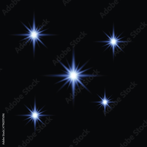 Realistic Burst of Light Isolated on Dark Background