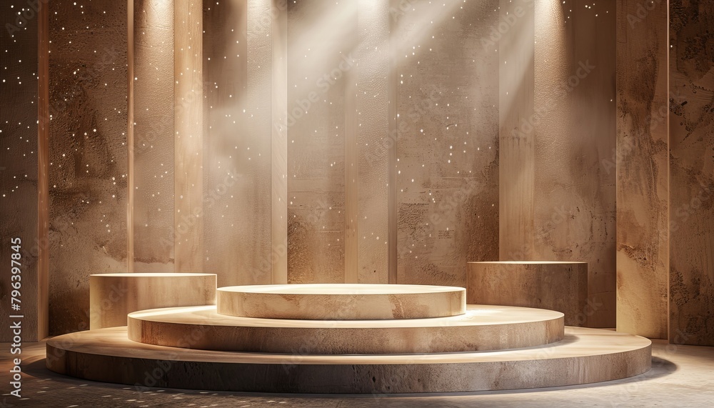 A podium mockup for a jewelry line commercial featuring elegant velvet and soft spotlights to highlight the products sparkle A podium mockup for a jewelry line commercial featuring elegant velvet and soft spotlights to highlight the products sparkle