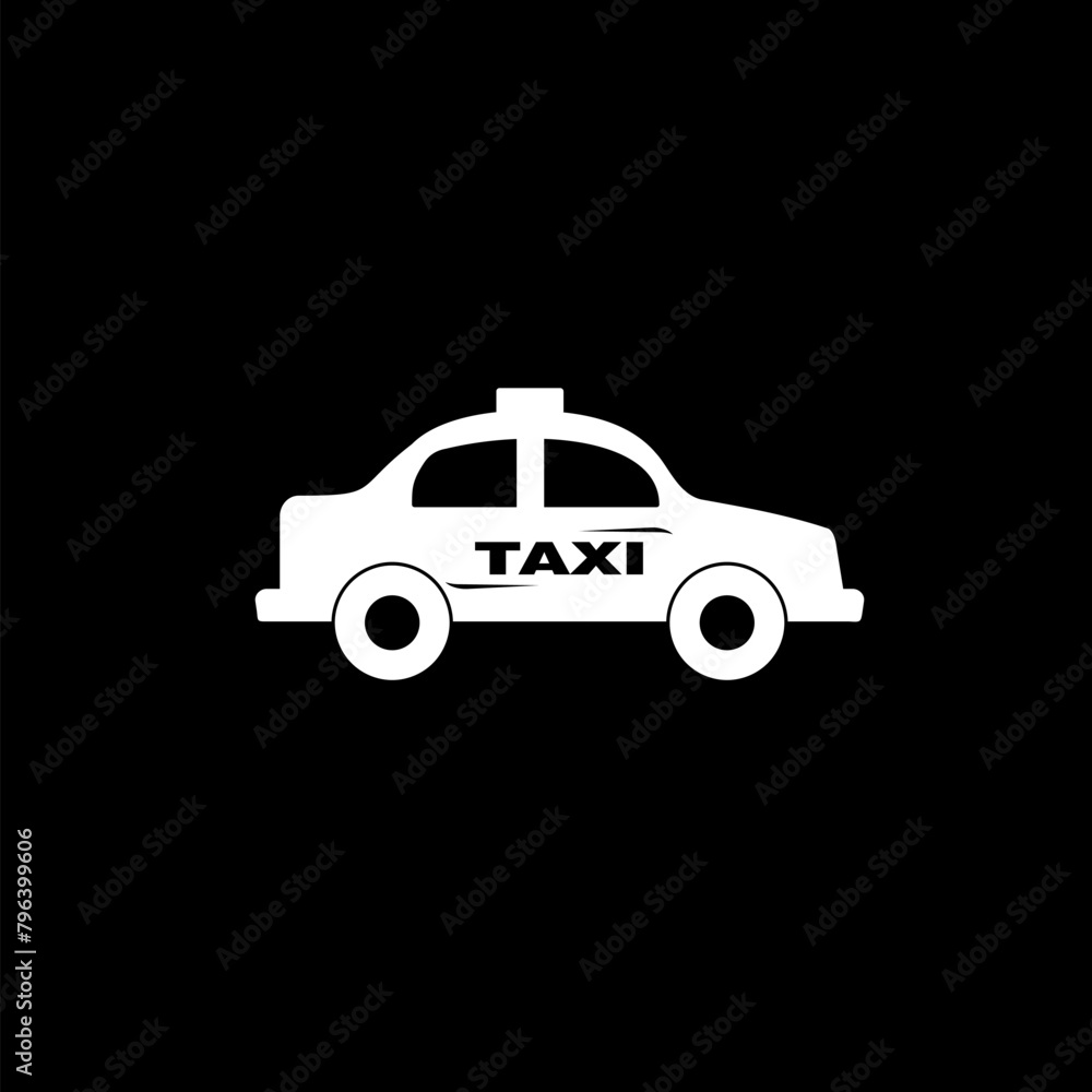  Taxi icon simple sign isolated on black background