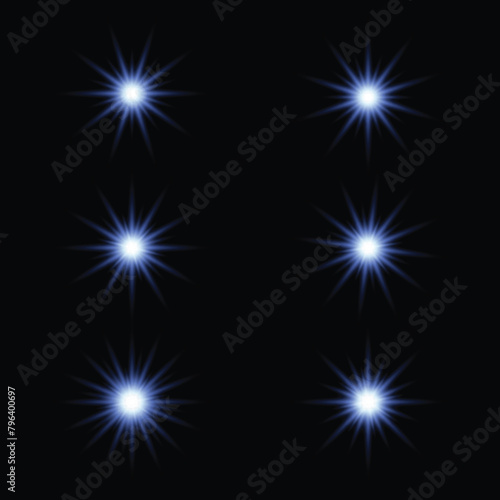 Realistic Burst of Light Isolated on Dark Background