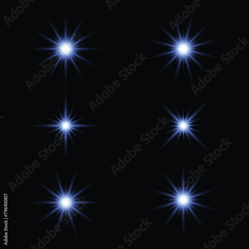 Realistic Burst of Light Isolated on Dark Background