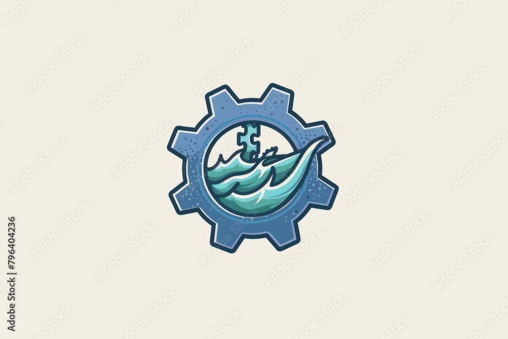 A modern logo design featuring a wave symbol. Perfect for branding and marketing purposes A modern logo design featuring a wave symbol. Perfect for branding and marketing purposes