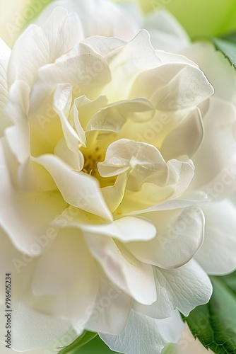 A closeup of an ivory rose, with its petals painted in soft shades of yellow and cream,