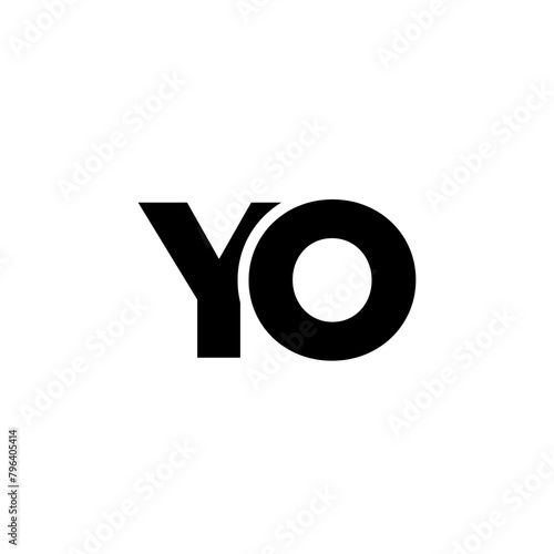 Letter Y and O, YO logo design template. Minimal monogram initial based logotype.