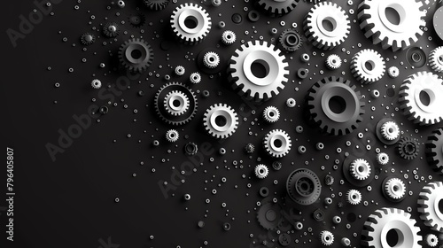 A bunch of gears on a black background.