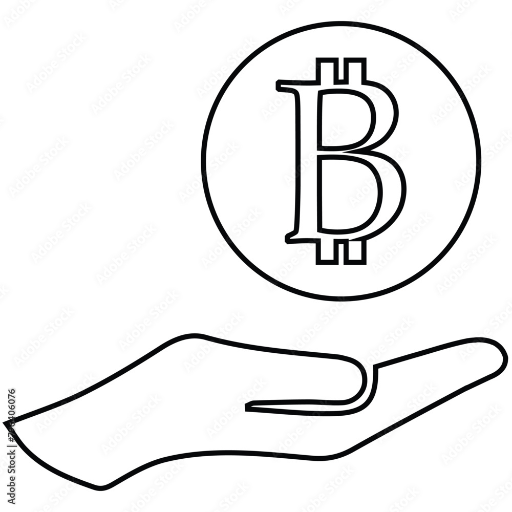 Bitcoin, pay, with icon Bitcoin, pay, with icon