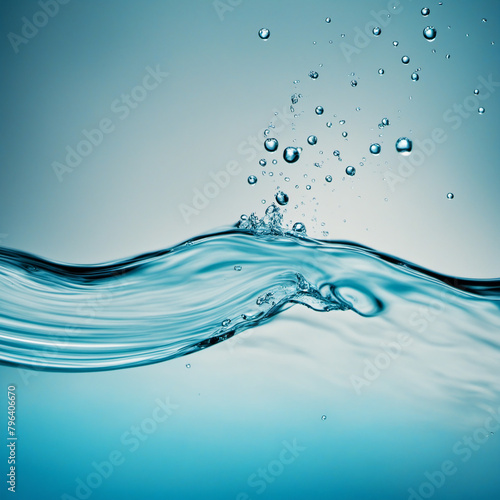 Abstract blue water background with bubbles