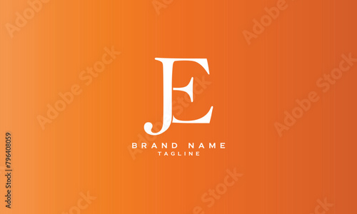 JE, EJ, Abstract initial monogram letter alphabet logo design photo