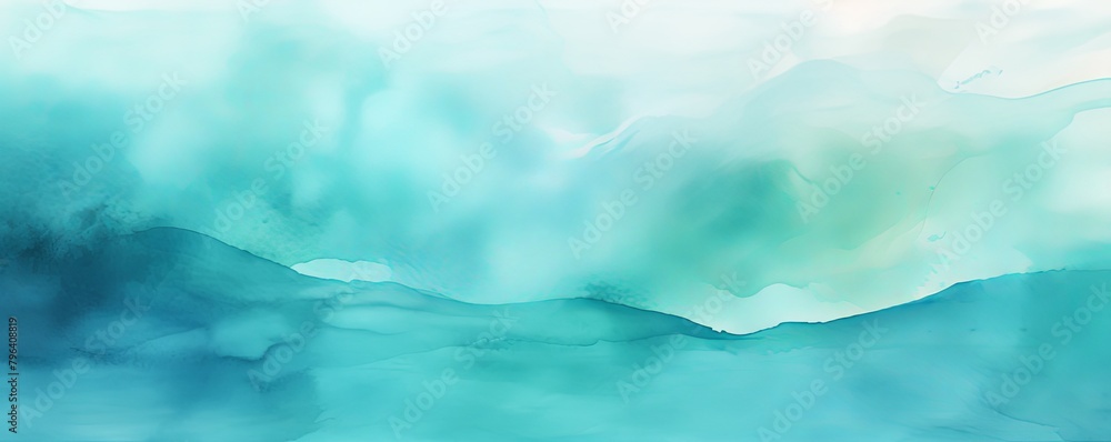Turquoise watercolor background texture soft abstract illustration blank empty with copy space 