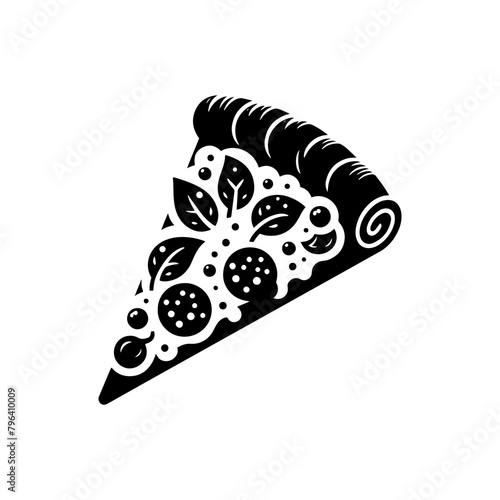 Classic Pizza Slice Silhouette for Your Creative Needs - Minimallest Pizza Slice Vector
