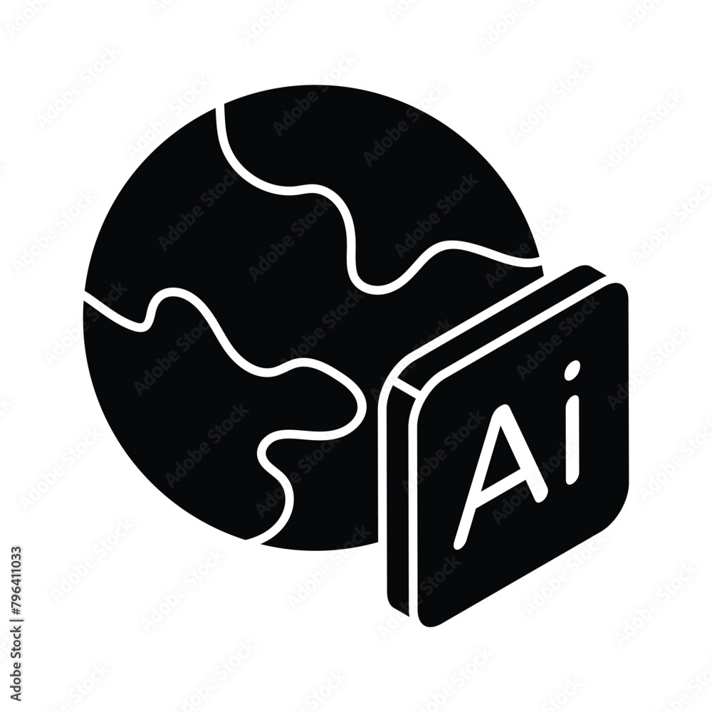 Artificial Intelligence powered Global Network, ready to use vector Artificial Intelligence powered Global Network, ready to use vector