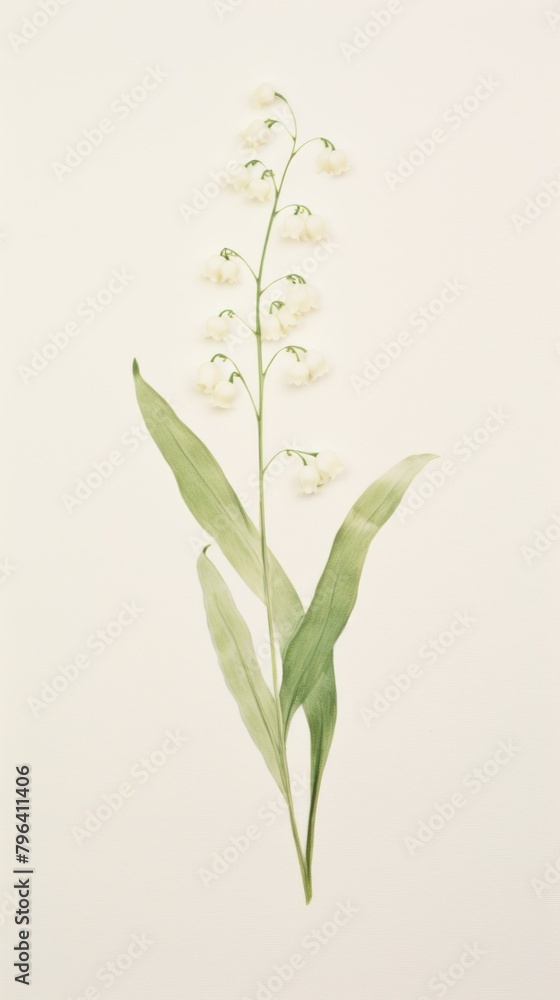 Naklejka premium Lily of the valley flower plant leaf.