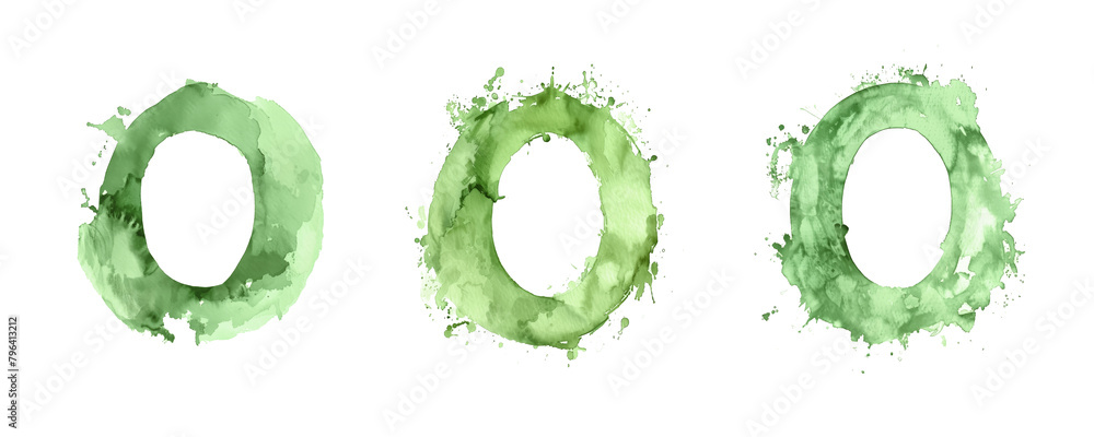 Ai Generated Art Watercolor Set of Multiple Different Pastel Sage Green Capital O Letters On a White Background Ai Generated Art Watercolor Set of Multiple Different Pastel Sage Green Capital O Letters On a White Background