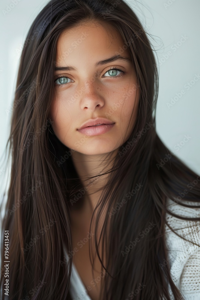 beautiful brunette woman witlh long straight hair with amazing eyes beautiful brunette woman witlh long straight hair with amazing eyes