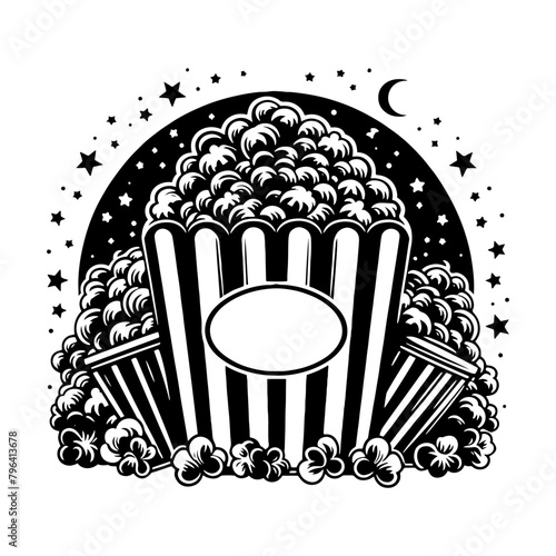 Popcorn Silhouette Illustration - Easy Graphic Enhancement, Minimallest Popcorn Vector
