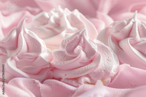 Close up of pink frosting on a cake. Suitable for bakery or dessert concepts
