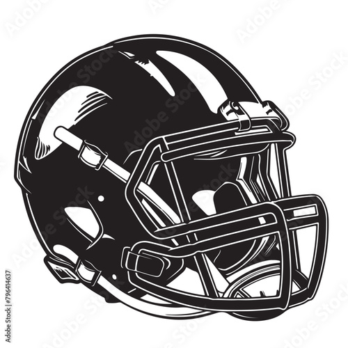 Simple american football helmet logo icon on white background