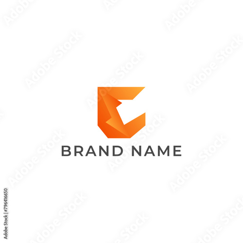 Free Download ILLUSTRATION LETTER C WITH LIGHTNING FLASH  POWER GRADIENT COLOR SIMPLE LOGO ICON TEMPLATE DESIGN VECTOR - GFXLoad