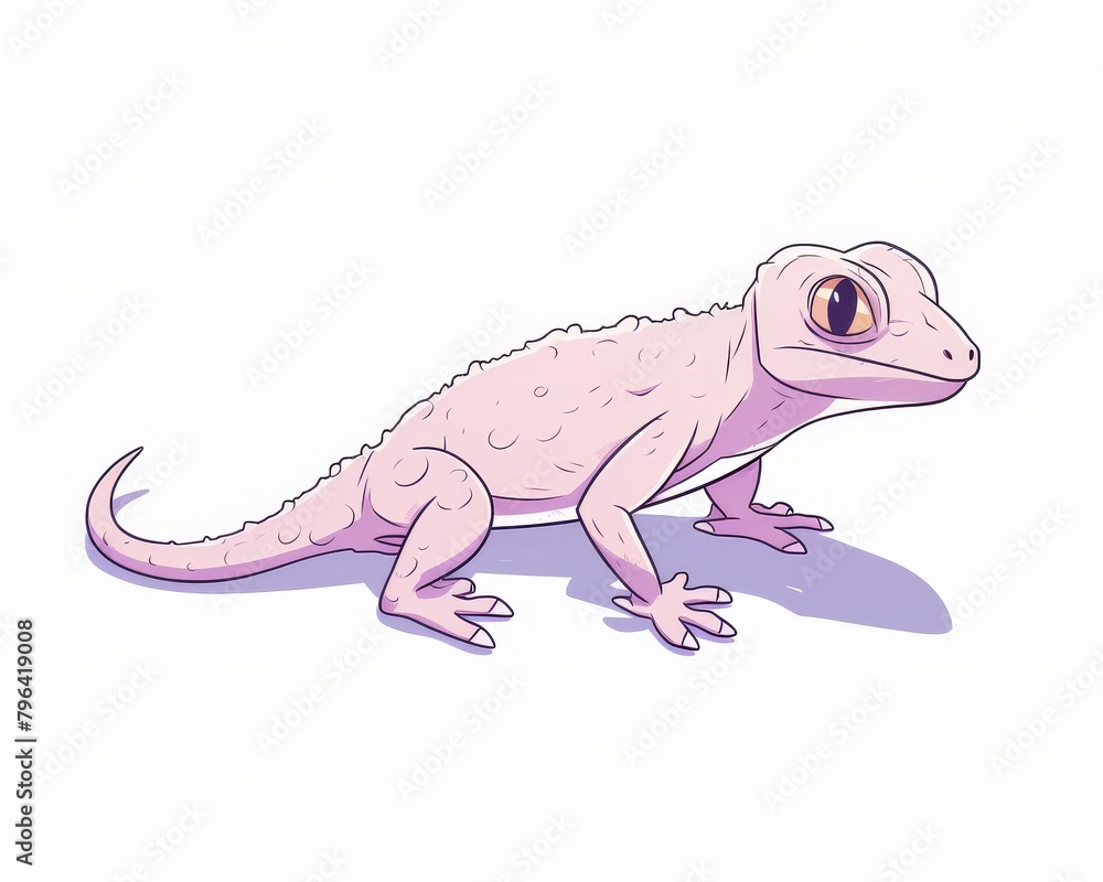 Fototapeta premium A cartoon illustration of a pink gecko