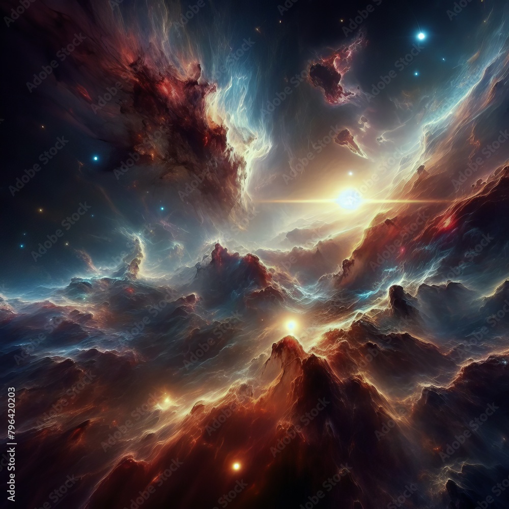 Cosmic Tapestry: A Nebula Illustration for Celestial Dreamers Cosmic Tapestry: A Nebula Illustration for Celestial Dreamers