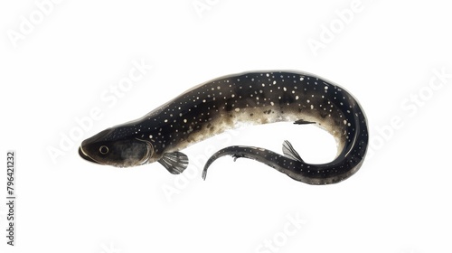 A fish laying down on a white surface, suitable for various concepts
