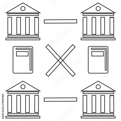 Distributed, ledger, bitcoin icon