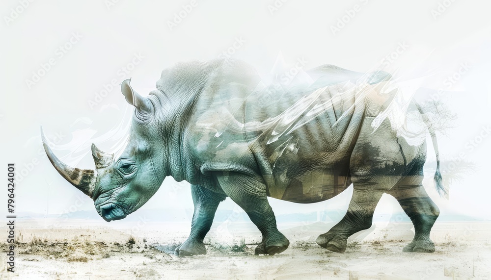 Fototapeta premium Conservationists use multiexposure techniques to document the rapid movements of endangered species, creating a layered macro perspective of their delicate existence