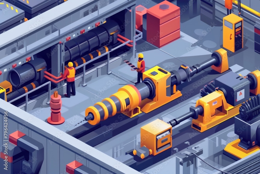 A man in a hard hat operating a machine. Suitable for industrial concepts A man in a hard hat operating a machine. Suitable for industrial concepts
