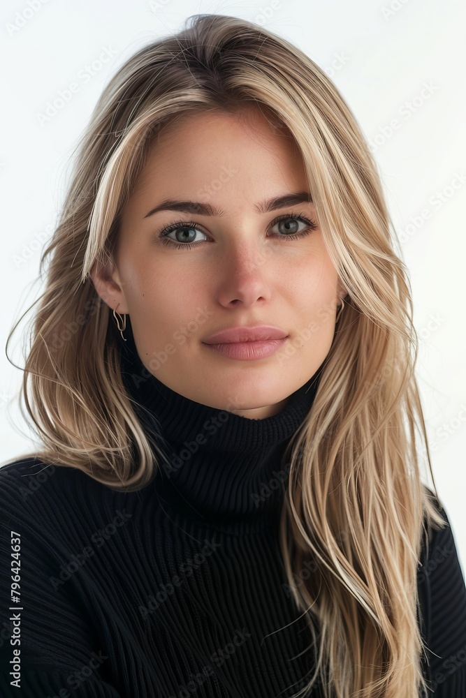 nice blonde woman, portrait on the white background nice blonde woman, portrait on the white background
