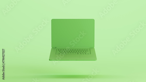 Obraz na plátně Green mint laptop notebook computer internet keyboard office communication backg