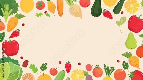 Fruits and vegetables frame with copy space