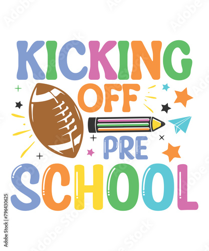 Kicking off pre school kid life svg design