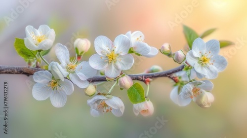 b'White flowers of an apple tree in spring' photo