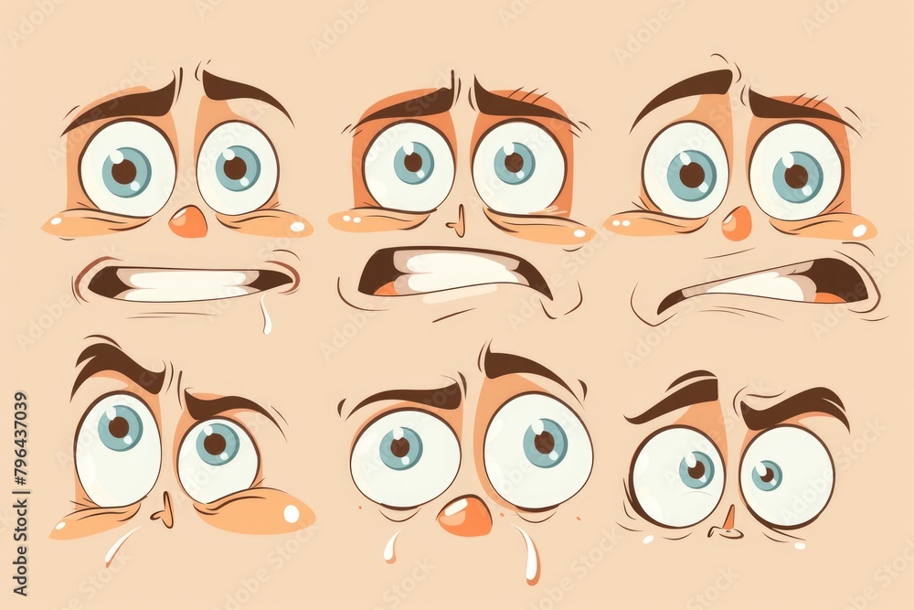 Set of cartoon eyes with different emotions, perfect for adding fun to any project Set of cartoon eyes with different emotions, perfect for adding fun to any project