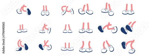 Set of cartoon legs in retro style.
