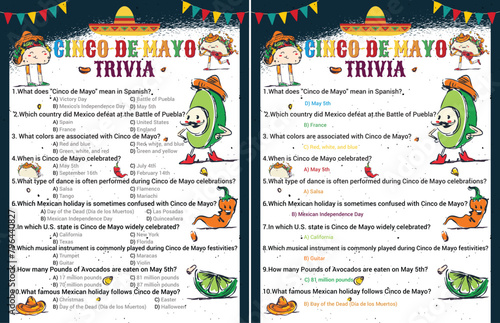 Cinco De Mayo 5th May Quiz Game Printable Cinco De Mayo Games For Kids and Adults 