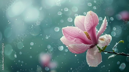 b Raindrops on a magnolia 