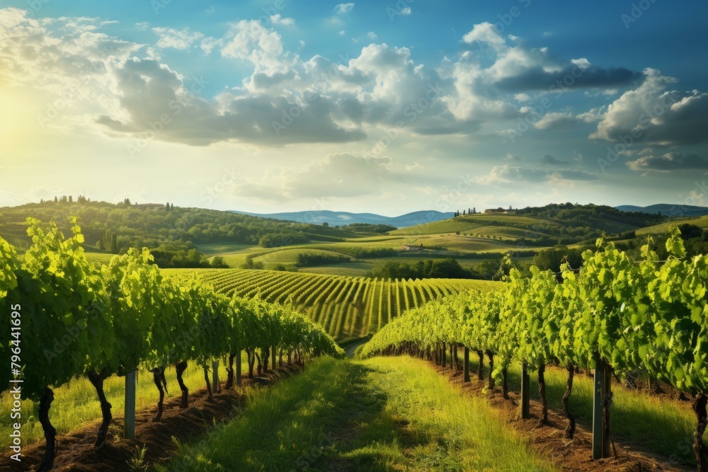 b'Vineyard in Tuscany, Italy'