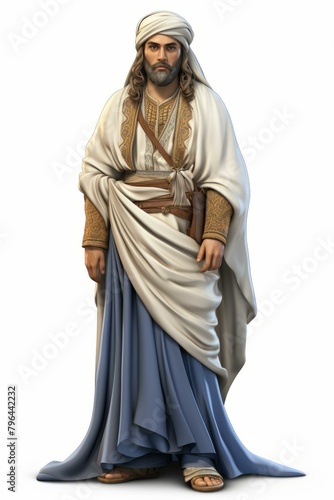 b'An illustration of a middle eastern man in traditional clothing'