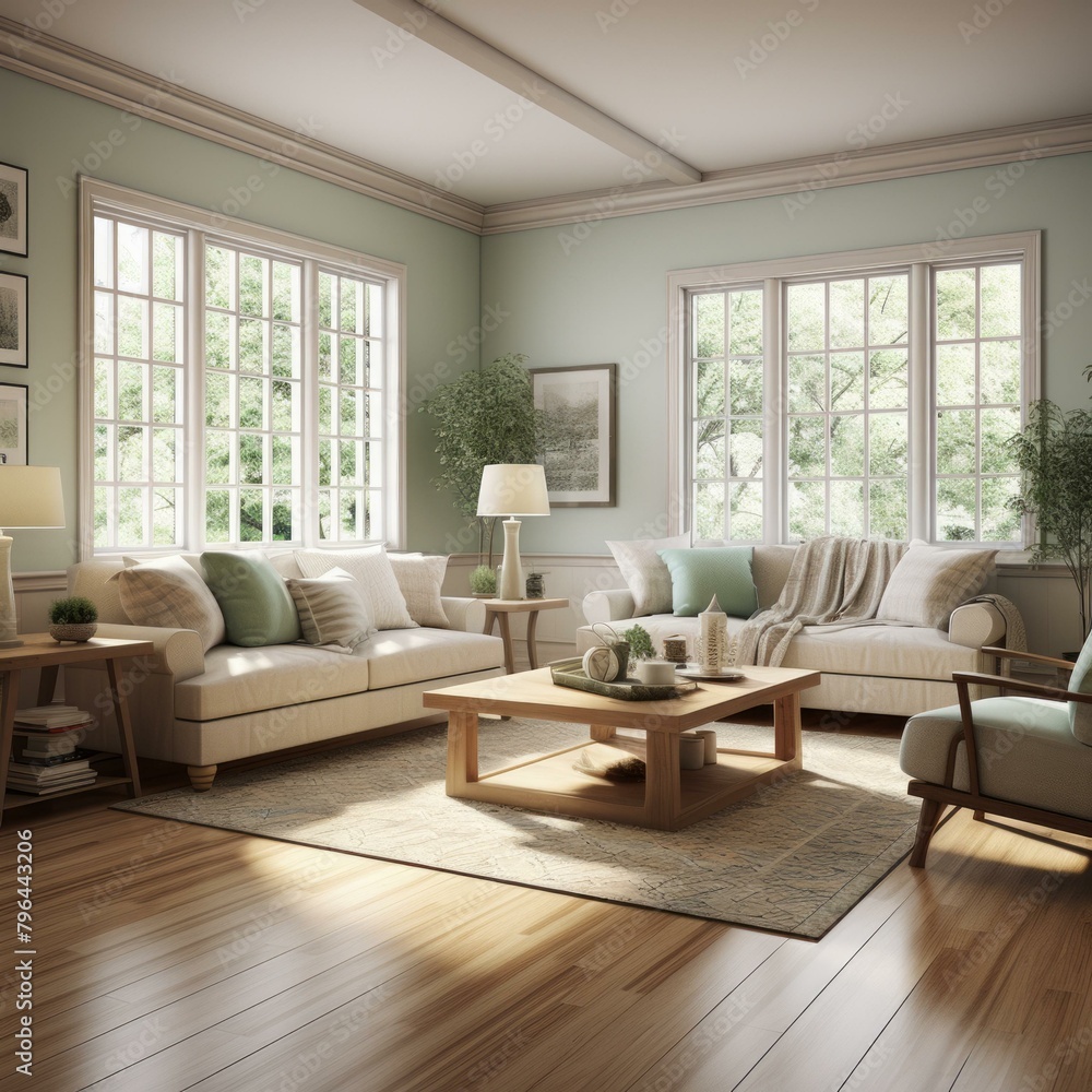 b'A cozy living room with a large windows' b'A cozy living room with a large windows'