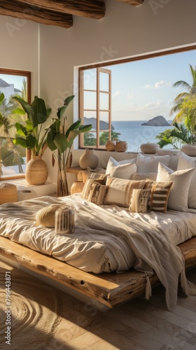 b'Modern coastal home bedroom interior design' © Adobe Contributor