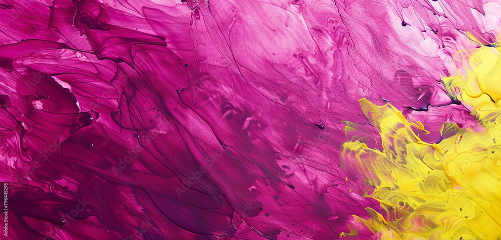 Turquoise and peach ink merge in a creamy white abstract painting closeup.