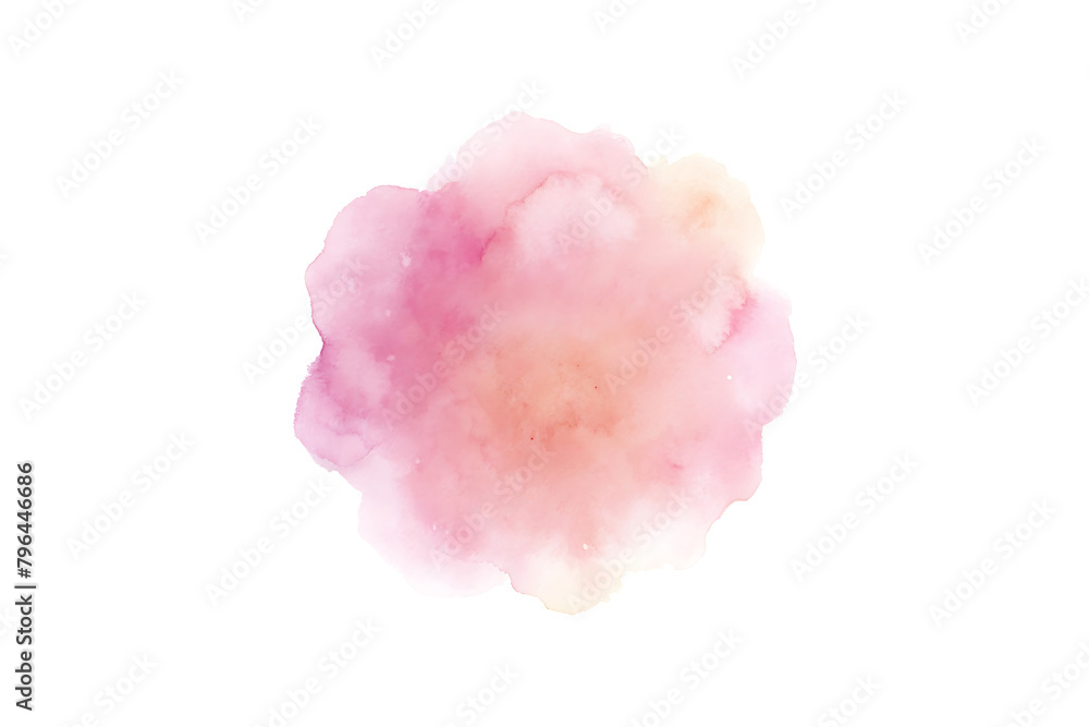 Pink Gradient Watercolor Splash Isolated On Transparent Background. Abstract Watercolor Splash.
