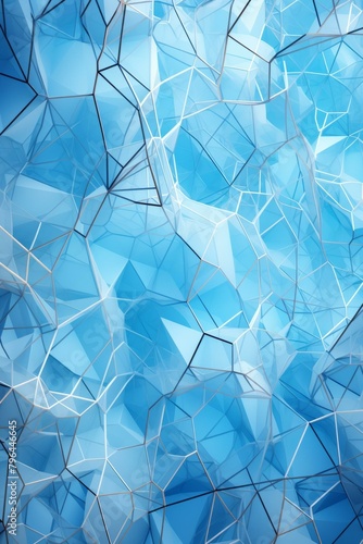 b'Blue abstract crystal structure background'